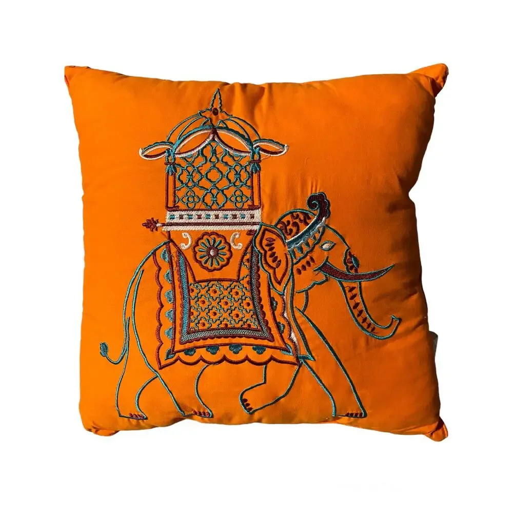 VCNY Throw Pillows Home Decorative Orange White Comforter Bed Embroidered